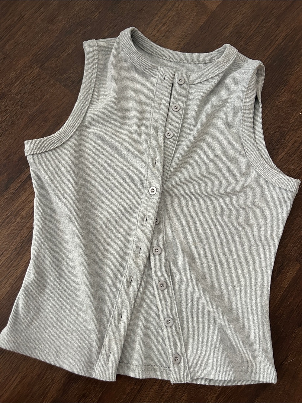 Soft Ribbed Button Up Tank Top